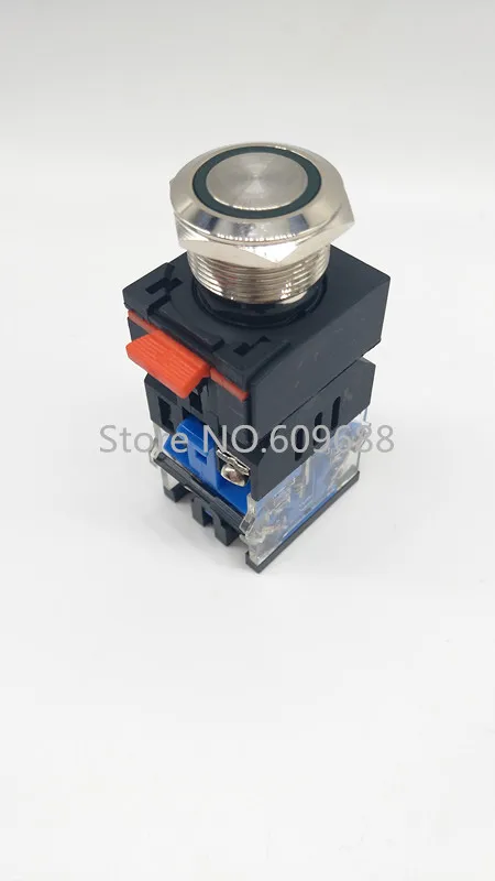 22mm Waterproof Metal Push Button Switch 1NO+NC LA160-22A9-11DN (Momentary) LA160-22A9-11DNZS (Latching)