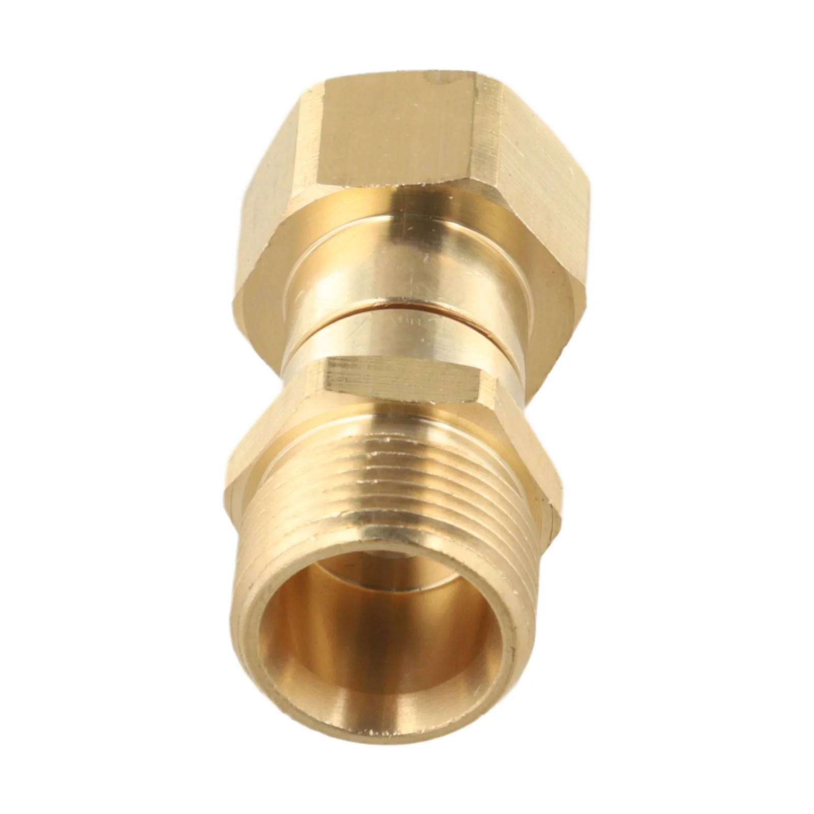 Swivel Joint Fitting for Pressure Washer with M22 15mm Thread in Brass 360 Degree Rotation and Hose Protection