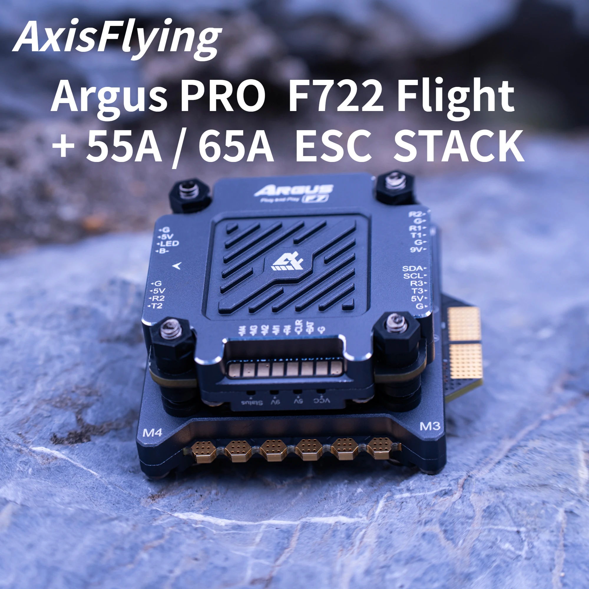 AxisFlying Argus PRO Plug and Play STACK F722 Flight Controller 96K 55A / 65A BL32 4in1 ESC 3-6S 30X30mm for FPV Freestyle Drone