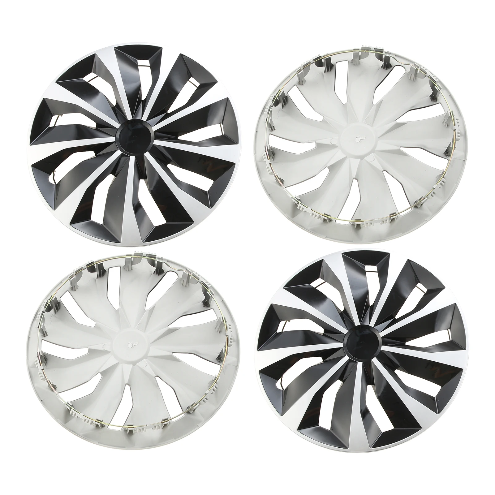 

4PCS 13 Inch Car Wheel Covers R13 Hubcaps Protective Universal Fit ABS Hub Caps Silver Black Replacement Auto Exterior Decor