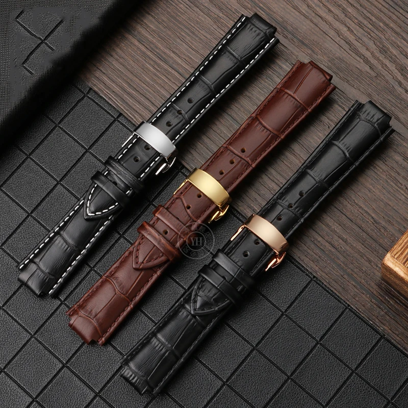 Raised strap For Louis Vuitton LV Tambour Series Q1121 Q114k Dedicated Watchbands 21×12MM Men and Women Genuine Leather Bracelet