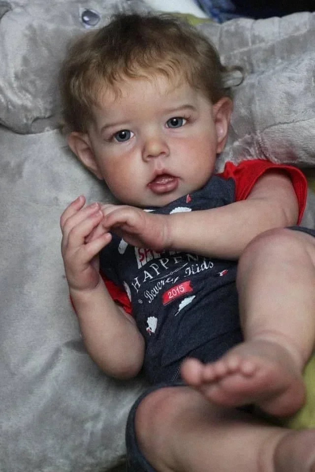30Inches Reborn Doll Kits Liam Lifelike Real Touch Cloth Body Unpainted Unfinished Parts DIY Blank Doll Kit view 3