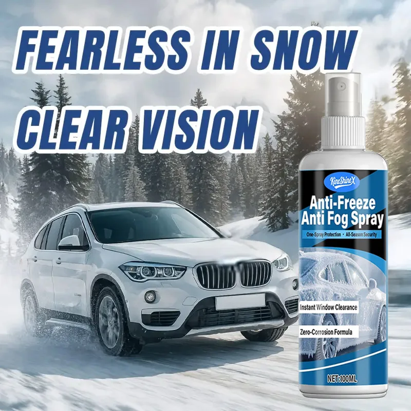 Multi-functional anti-freezing and anti-fog spray - Suitable for car windows, glasses,helmets.Quickly removes fog,prevents icing