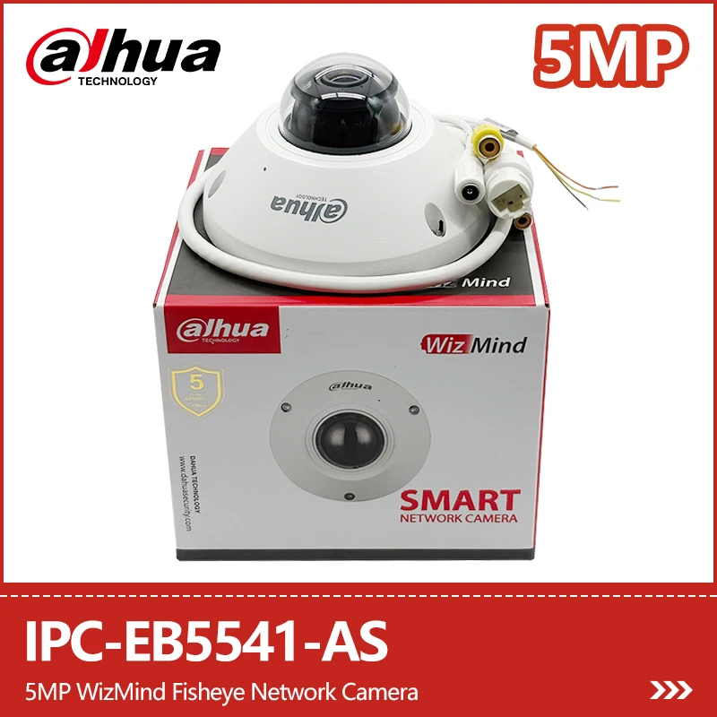 

Dahua 5MP WizMind IP-камера «рыбий глаз» IPC-EB5541-AS Поддержка подсчета людей Встроенный микрофон WDR PoE IP67 IK10 Камера безопасности