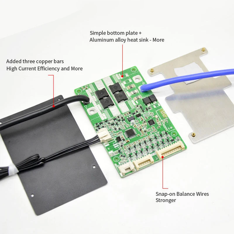 JBDBMS 10S 12S 13S 14S 16S 17S Smart BMS 20A 40A 50A 60A 80A For LifePo4 36V 48V Li-ion Battery BMS Protection Board Built-in BT