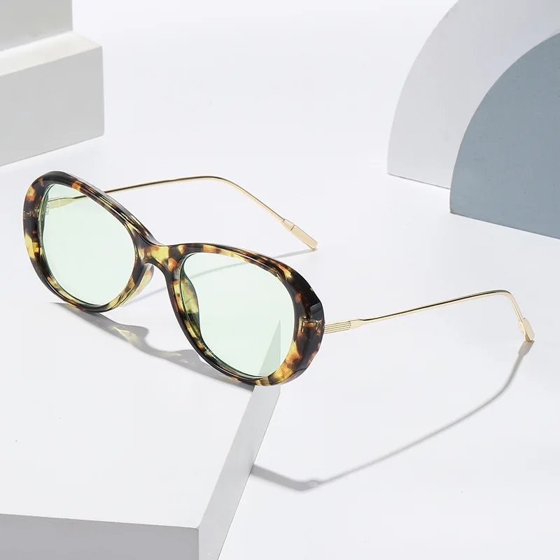 Vintage Runde Sonnenbrillen für Damen und Herren Ovale Sonnenbrillen Metallrahmen Sonnenbrillen für Männer und Frauen
