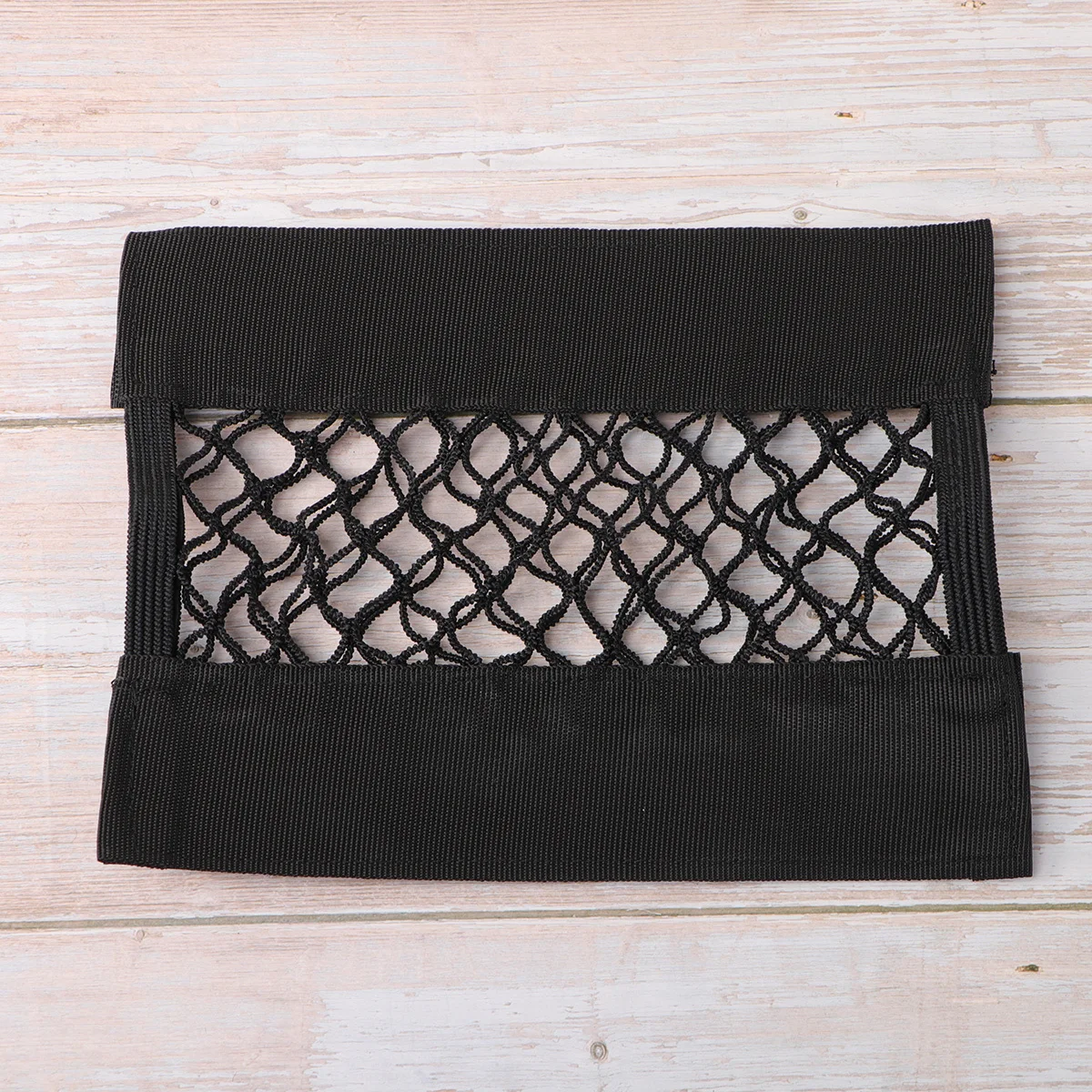 

Super Layer Car Trunk Mesh Bag Seat Back Storage Organizer Black Full Nylon Sticking Poking Holder Pocket