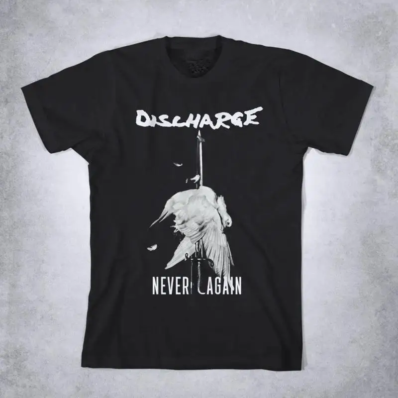 خمر التفريغ الفرقة أبدا مرة أخرى القطن الأسود S-234XL للجنسين تي شيرت AG316