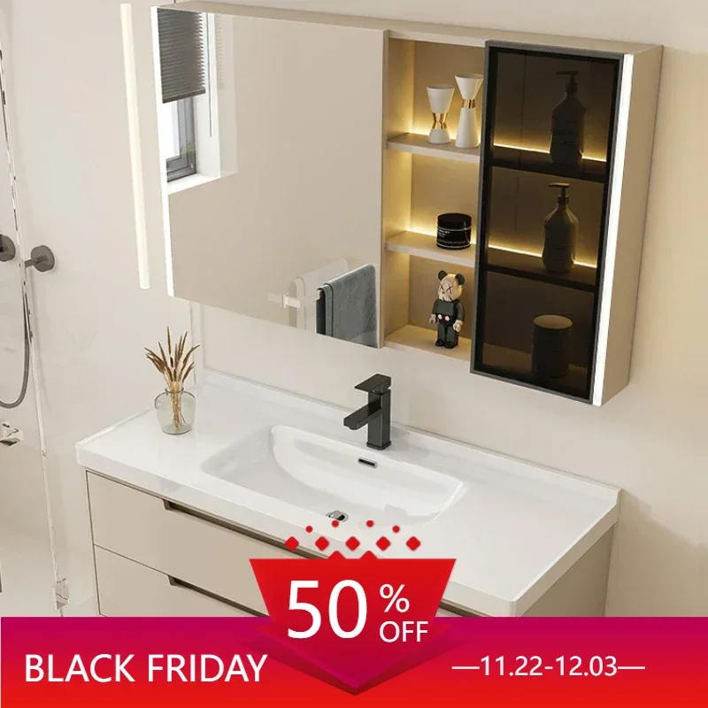 Double Washbasin Cabinet Closed Storage Toilet Bathroom Furniture Column Mirrors Vanity Wooden Wc Wall Pharmacy Kitchen muebles