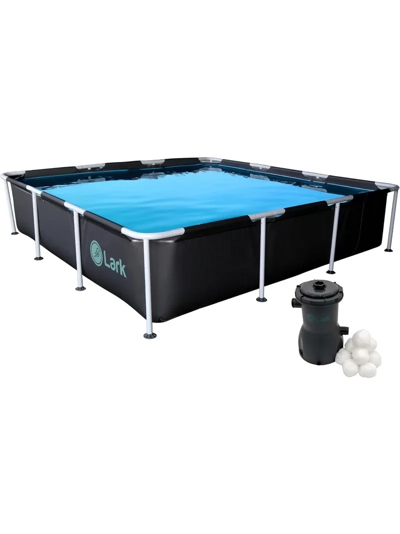 

9' x 24" Square Metal Frame Above Ground Pool with 530 Gallon Filtration Pump