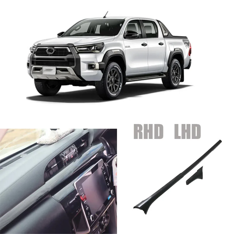 

For Toyota Hilux Hilux REVO 2024 2025 ABS Carbon Fiber Central control Cover Trim Sticker Interior Accessories
