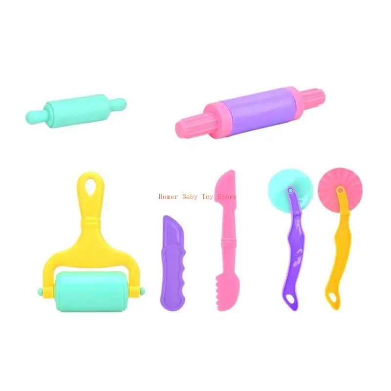 J0PF Trẻ khám phá Bộ bột nặn với các khuôn hình động vật khác nhau Trải nghiệm học tập thú vị cho trẻ Giả vờ chơi Đồ chơi nhà