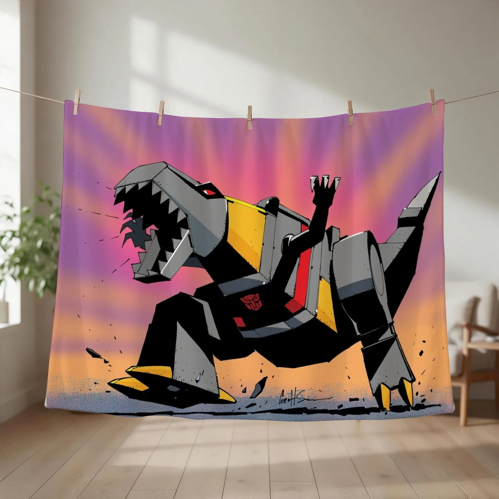 Grimlock ROAR! Throw Blanket christmas decoration Hairys Cute Plaid Shaggy Blankets