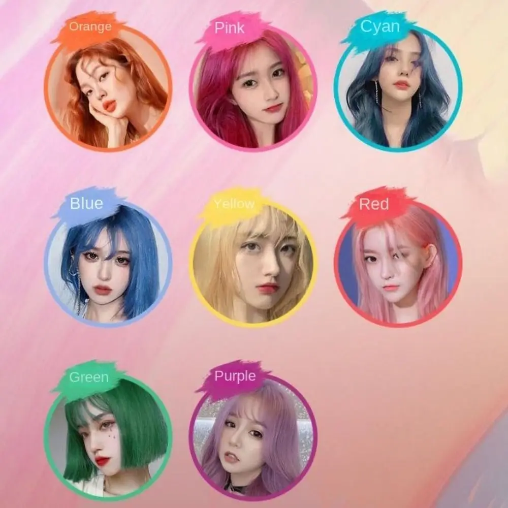 

8Pcs 3g Disposable Hair Chalk Quick Easy to Clean Hair Coloring Powder Non-Toxic Water Soluble One-time Hair Dye