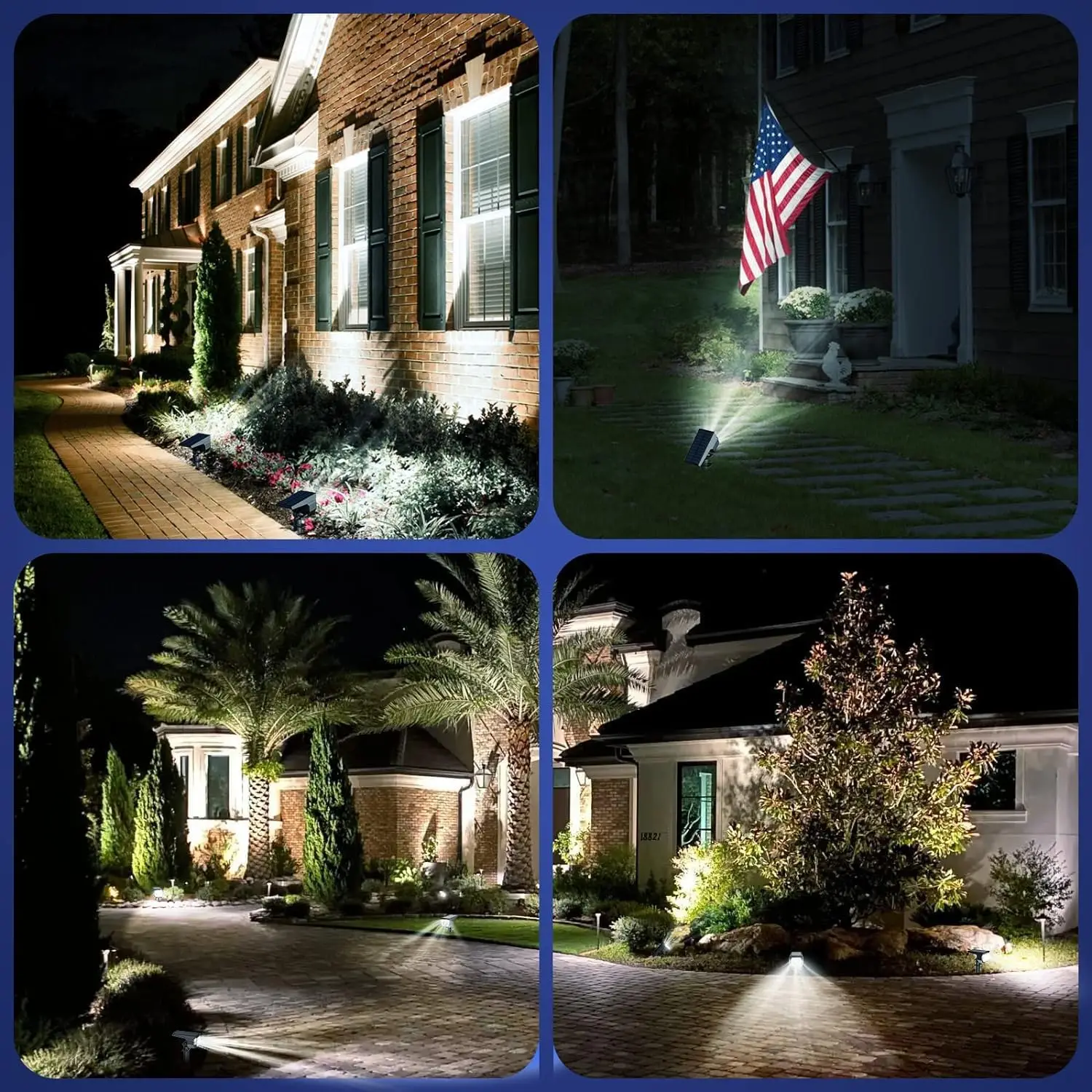 Solar Outdoor Spot Lights with 3 Modes, Auto On/Off, IP68 Waterproof for Garden Yard Pathway view 2