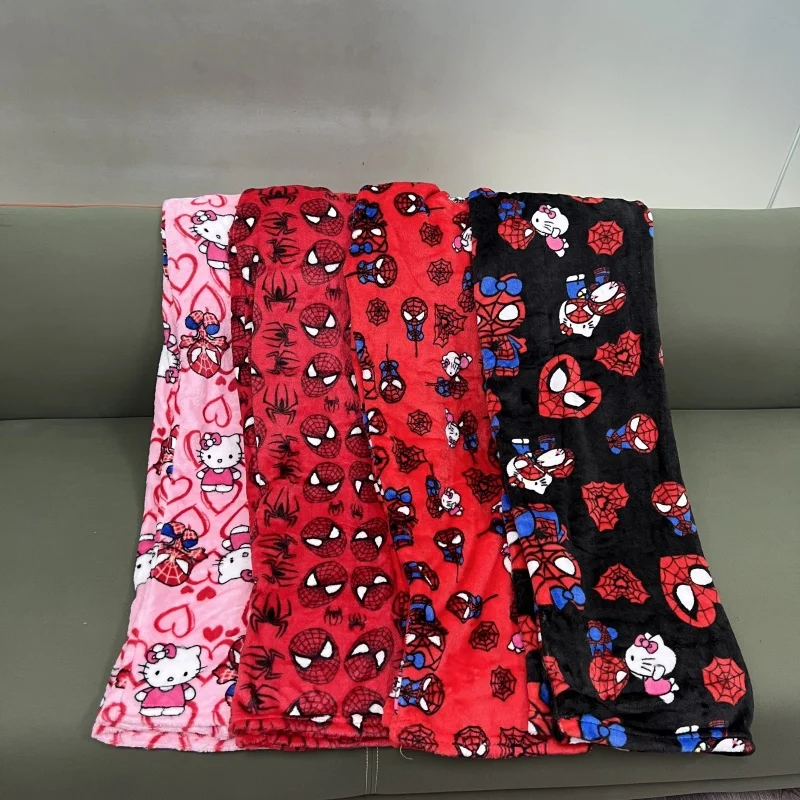 Pijamas sueltos de terciopelo de algodón, pijamas de Hello Kitty Spider-Man, pantalones largos, ropa informal para dormir con dibujos animados para hombres y mujeres, Halloween
