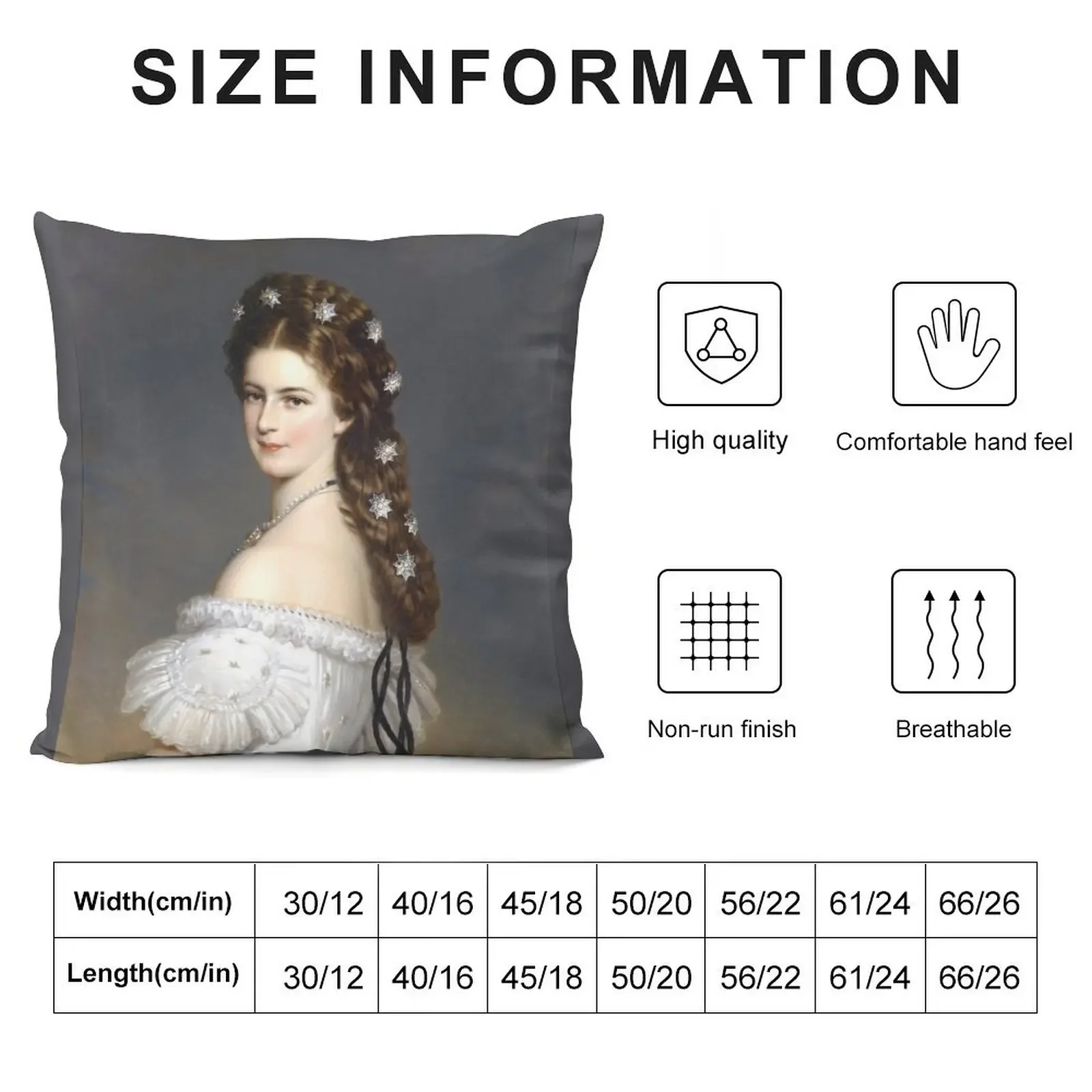 Portrait Of Empress Elisabeth of Austria -The Bavarian Rose—Empress Sissi.Ceremonial Portraits,Drama,by Franz Xaver Throw Pillow