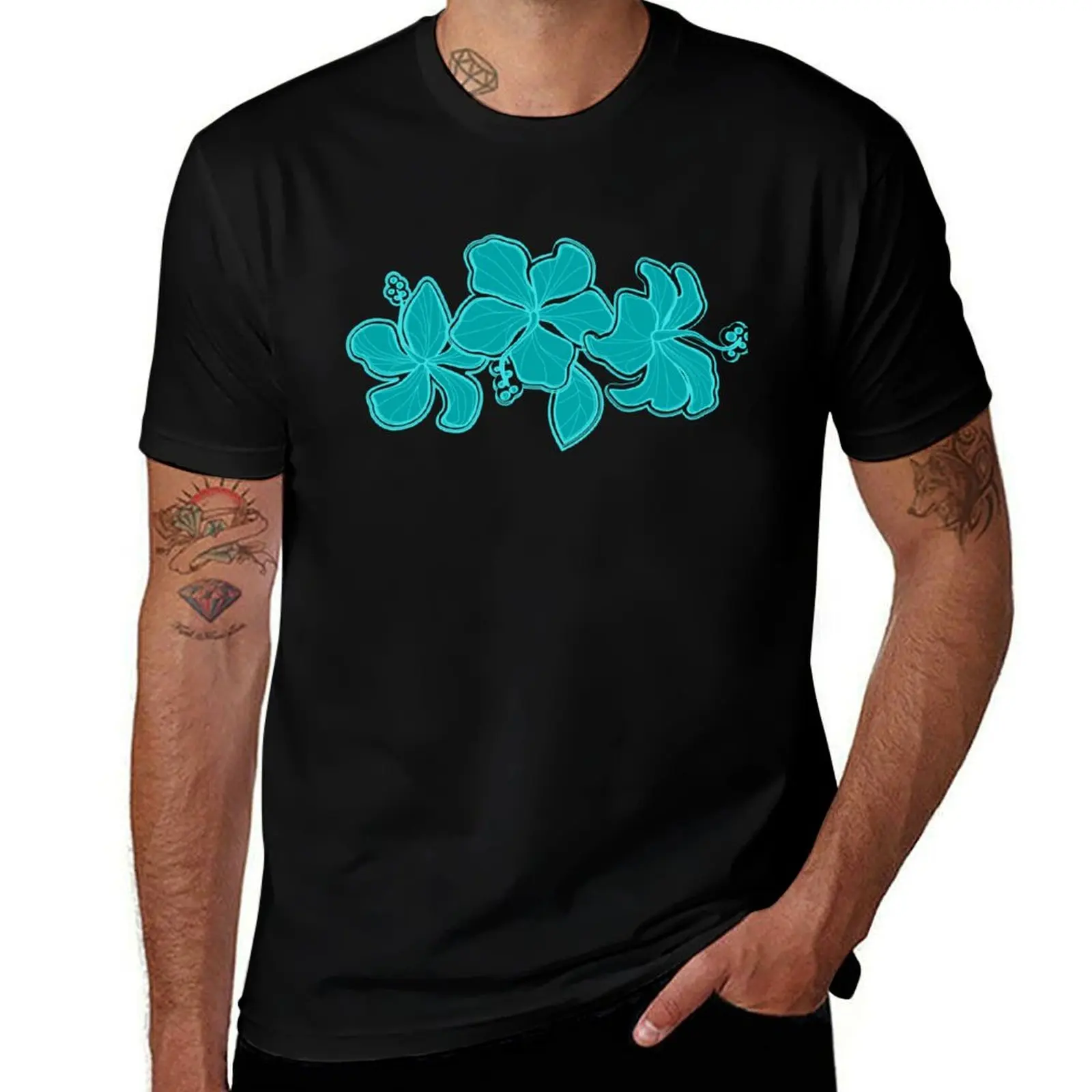 

Kailua Hibiscus Hawaiian Engineered Floral T-Shirt Luxury man boys animal print graphics shirts men
