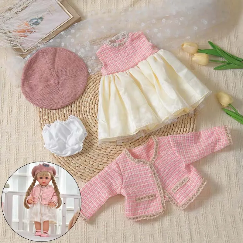 Roupas de boneca de bebê ternos adequados para 55cm/21.65 Polegada vestido sem mangas reborn roupas de boneca de bebê acessórios roupas para presentes de aniversário