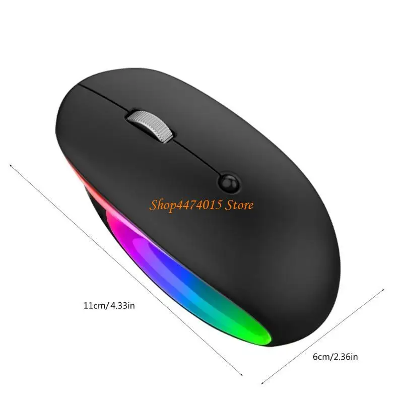 K1AA Wireless Maus 2,4 GHz 5.1 2400DPI Einstellen wiederaufladbare LED -optische Maus mit Ruhe für Büro und Spiele