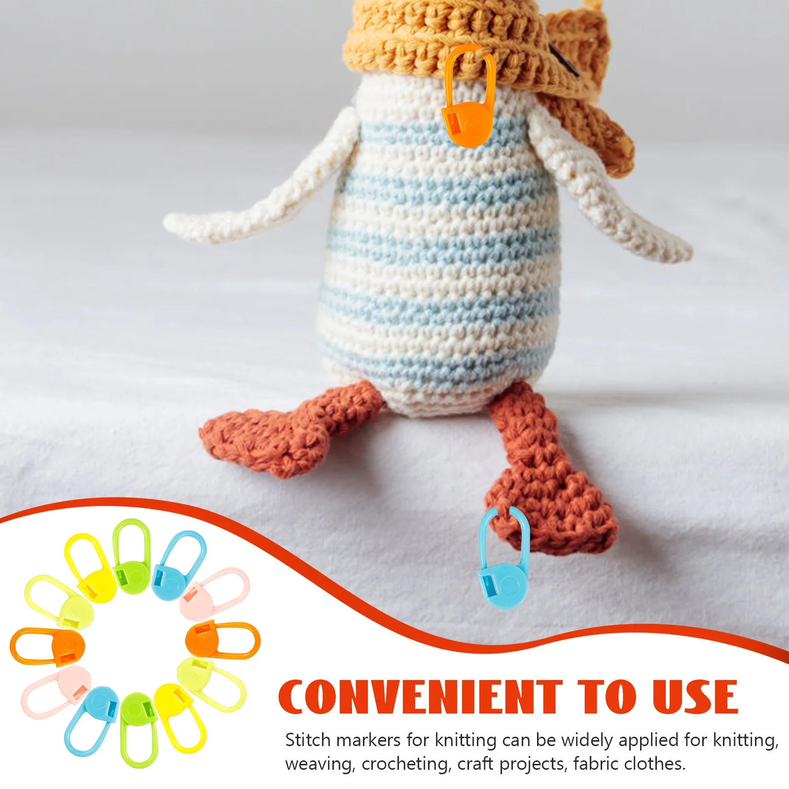 100 قطعة علامات الغرزة للحياكة حلقات ملونة متينة سهلة الاستخدام للحياكة والحرف اليدوية علامات غرزة الكروشيه #6