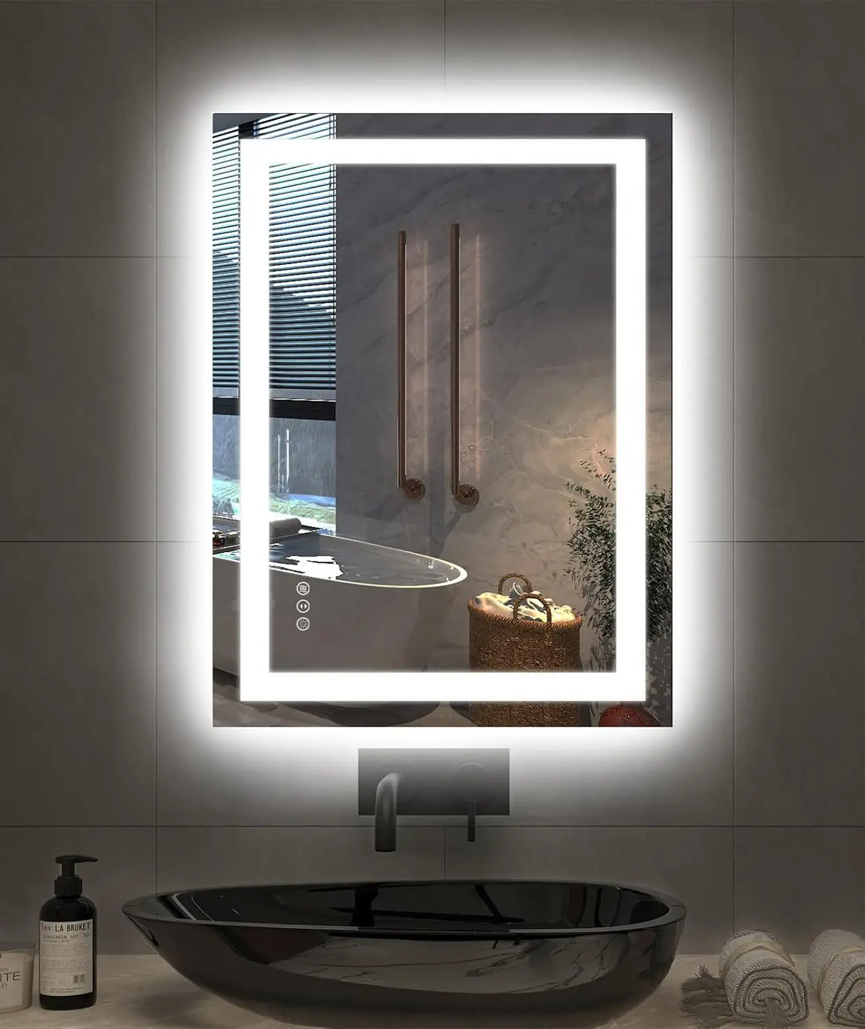 

24"X32" LED Bathroom Mirror with Lights, Stepless Dimmable, Anti-Fog, Shatter-Proof Glass, Memory Function