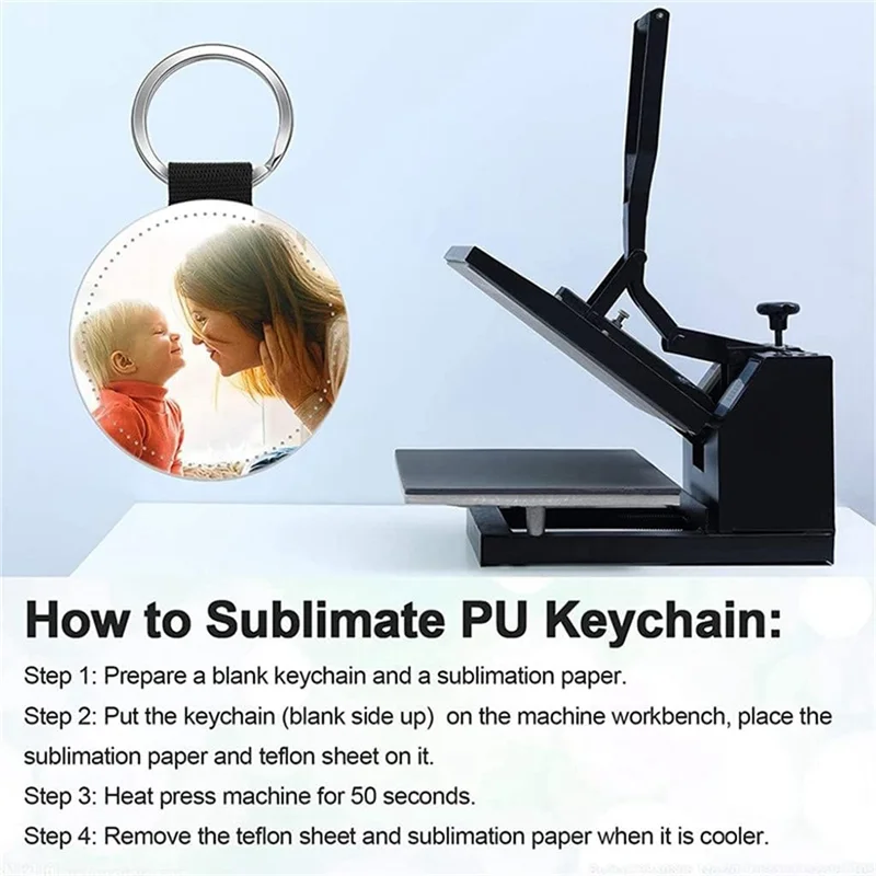 Efficient 20Piece Sublimation Blanks Keychain Glitter PU Leather Keychain Heat Transfer Keyring Round Sublimation Blank Black