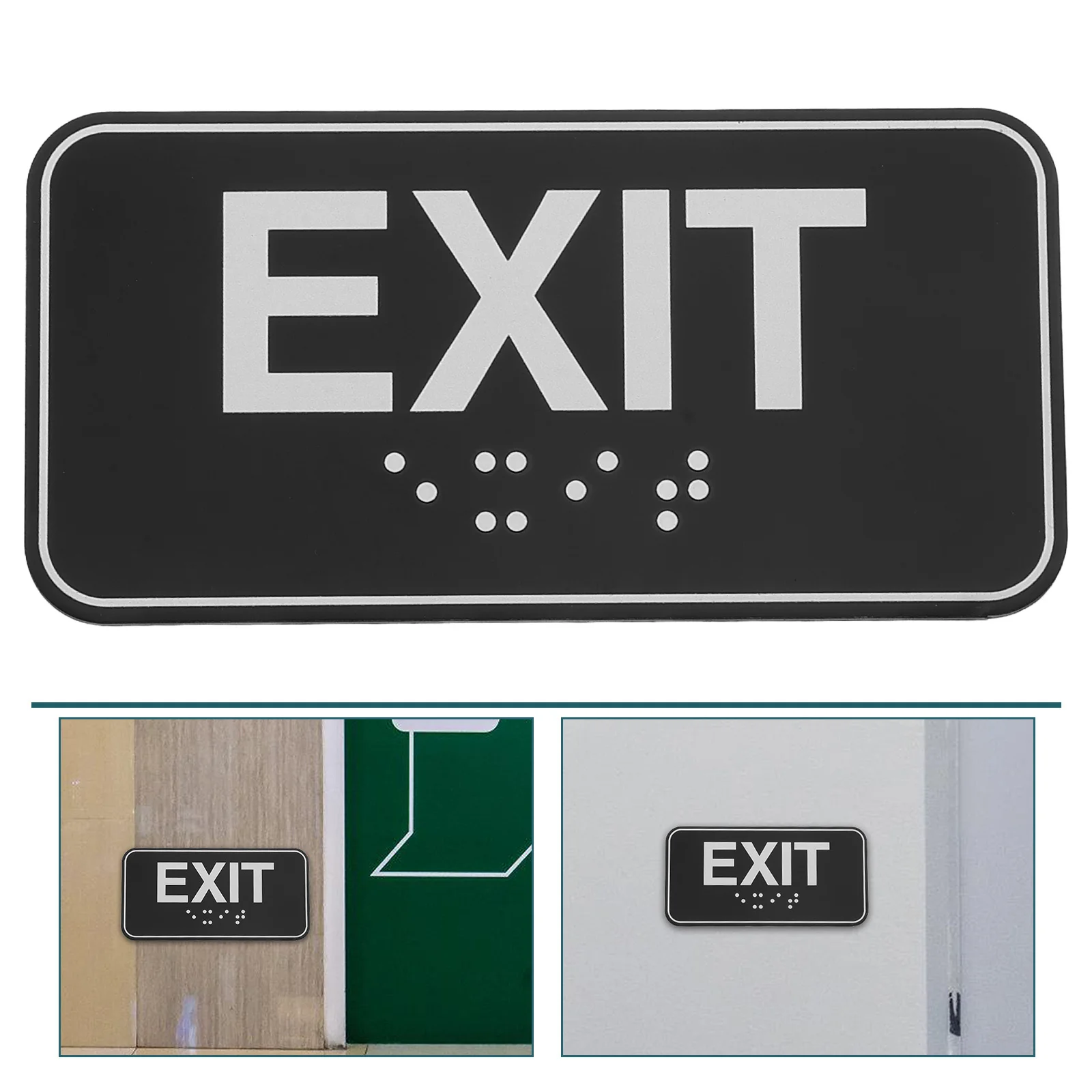 Veilig uitgangsindicatorbord Ada-conform Braille-sticker Openbare plaatsen Werkplekken Snelle toepassing Duurzaam Heldere kleuren