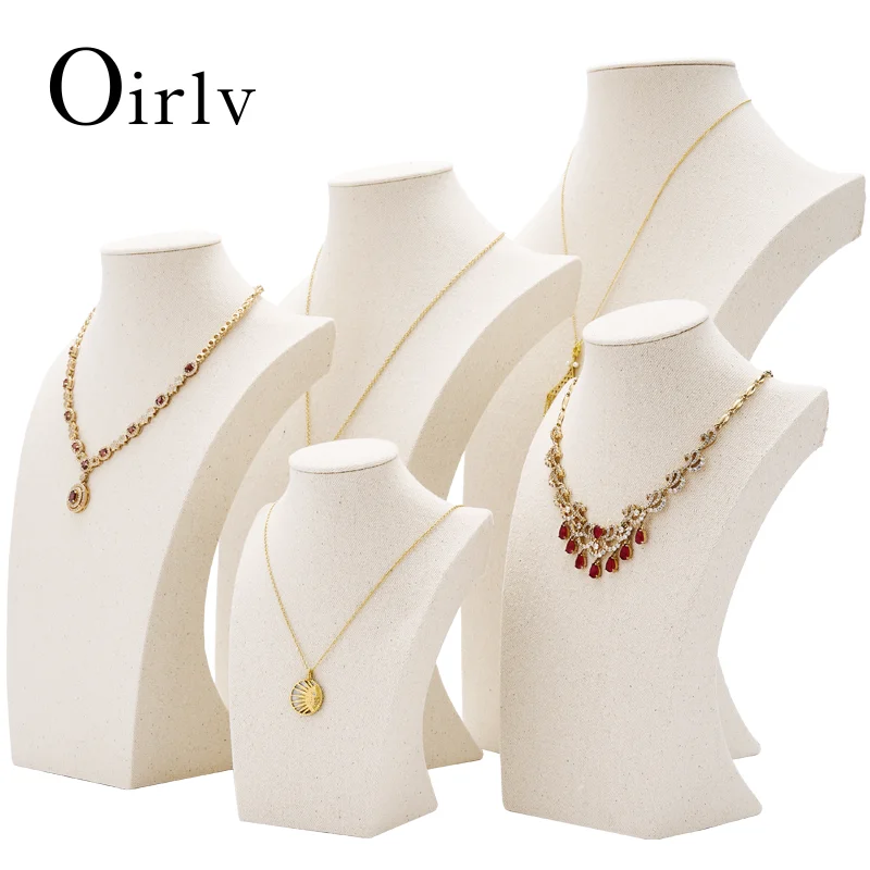 oirlv-ベージュ-テクスチャード-バスト-ジュエリー-ディスプレイ-プロップス-複数サイズ-ネックレス-ショーケース-ジュエリーストア-ジュエリースタジオ-ディスプレイ用スタンド