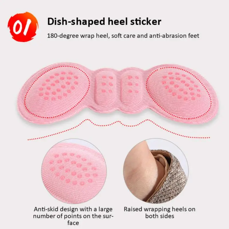 2Pcs Vrouwen Inlegzolen Patch Hoge Hak Pad Aanpassen Grootte Lijm Schoenen Hakken Pads Protector Back Sticker Pijnbestrijding Voet zorg Insert