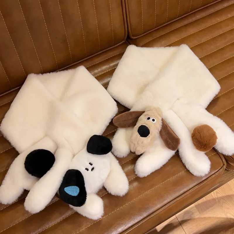 

Scarf for women in winter 2024 new style versatile winter hairy cute cartoon girl heart scarf