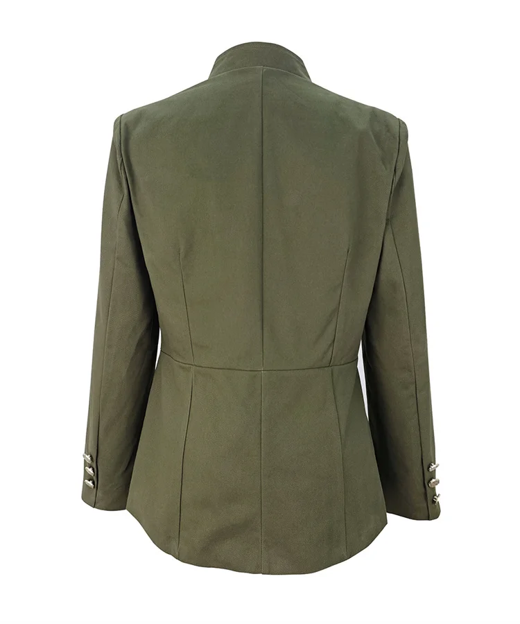 UOOZEE Women’s Military Style Jackets Army Green Stand Collar Gold Button Slim Fit Multi-Pocket Casual Office Blazer Outerwears 5 UOOZEE Women's Military Style Jackets Army Green Stand Collar Gold Button Slim Fit Multi-Pocket Casual Office Blazer Outerwears 5