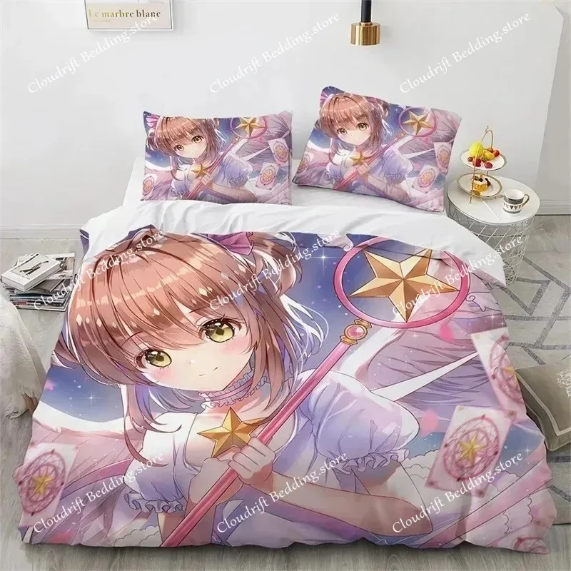 

Наматрасник с мультяшным принтом Cardcaptor Sakura для подростков, эластичное постельное белье, милые простыни с цифровой печатью, детское постельное белье