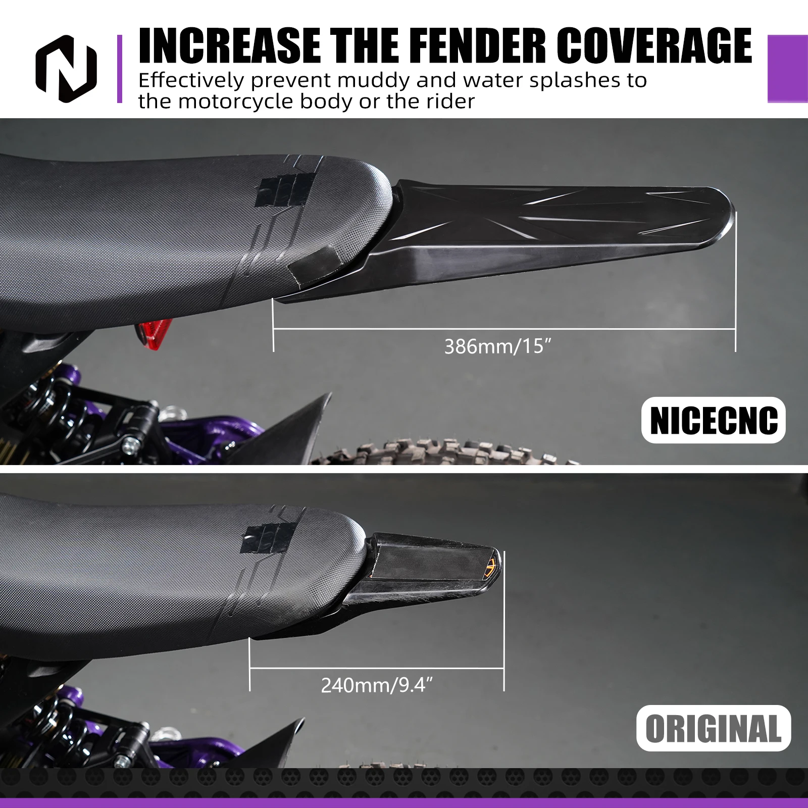 

NICECNC For Surron Light Bee X S Rear Wheel Fender & Extended Longer Rear Fender For Segway X160 X260 Electric Dirt Bike 2024