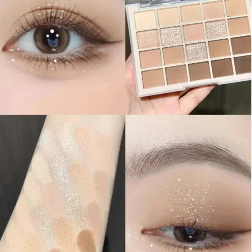 20 Colors Low Saturation Korean Eyeshadow Palette Purple Matte Pearlescent Long Lasting Waterproof Glitter Eye Shadow Eye Makeup