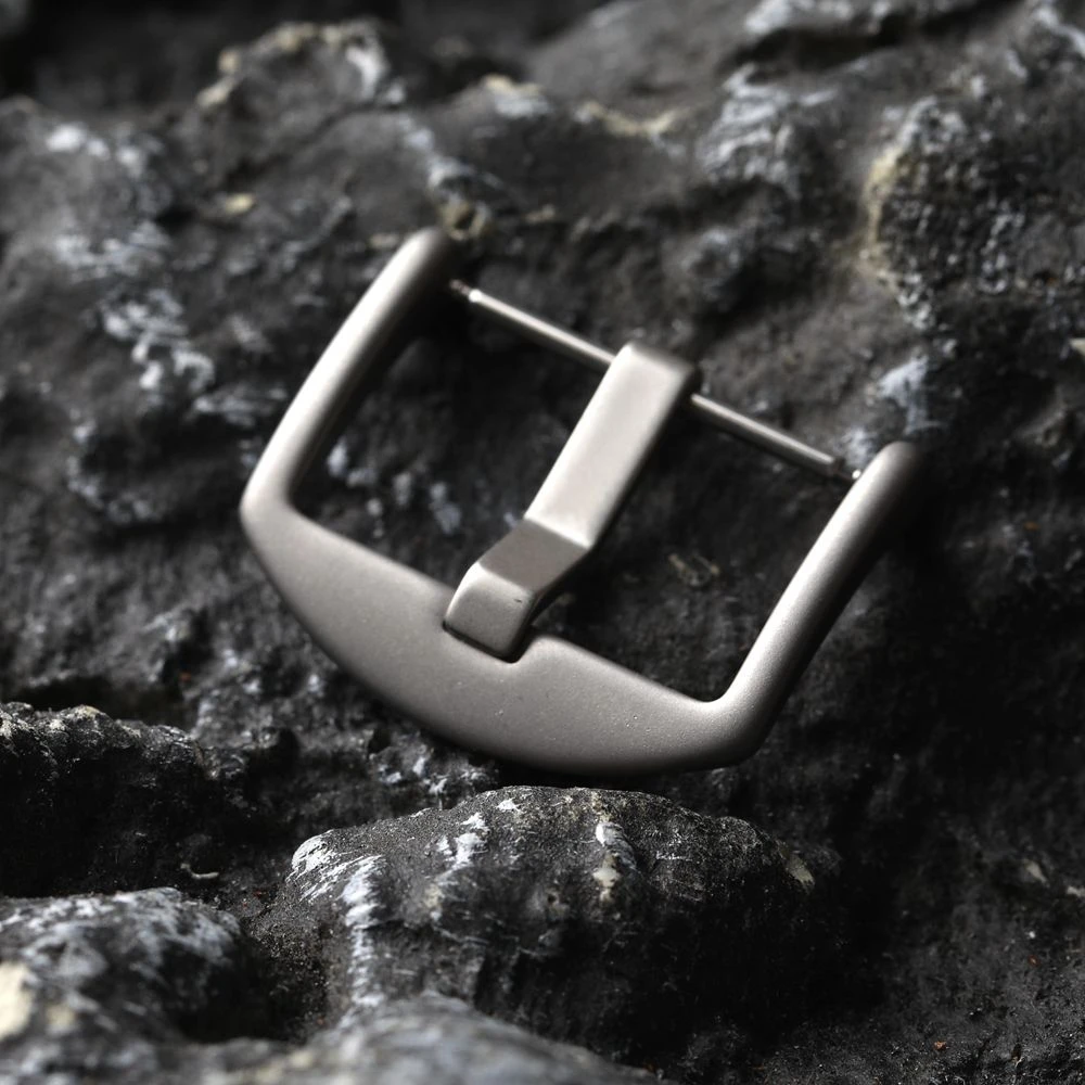 Image of Hochwertige Schnalle aus Titanlegierung 20 22 24 mm, matte Lederarmbandschnalle, Metallschnalle, hochfeste Schnalle