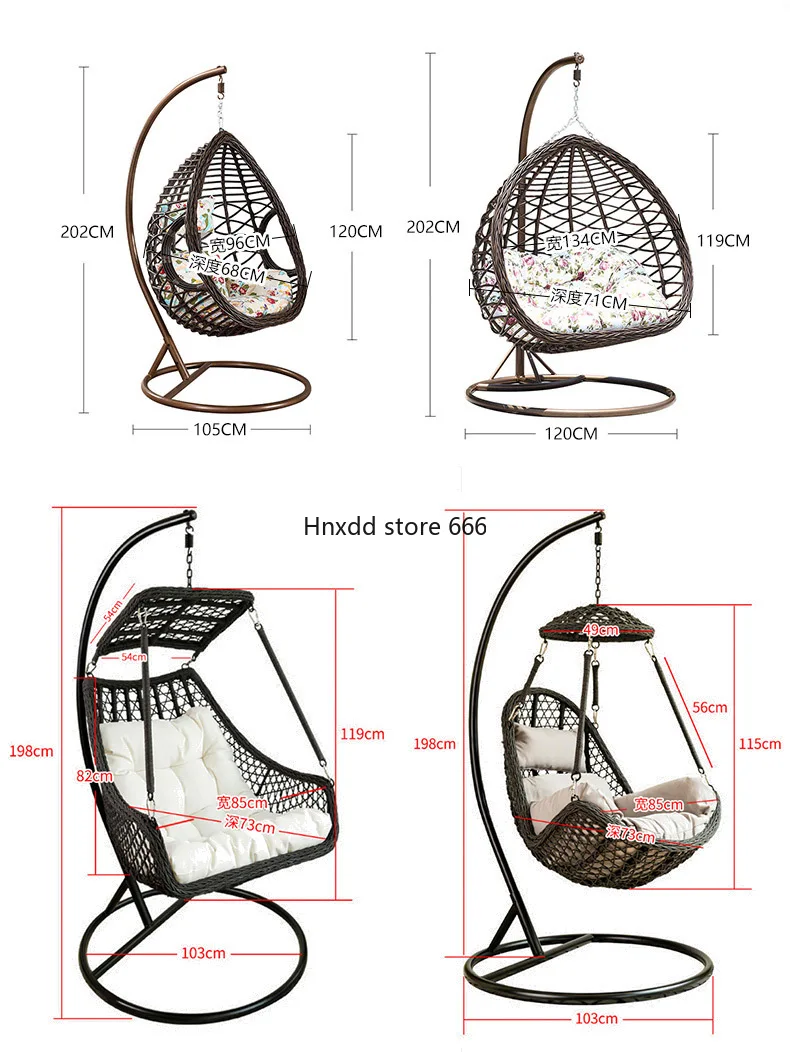 

Hanging Basket Rattan Balcony Hanging Chair Household Indoor Swing Bird's Nest Orchid Chair Hammock Lazy Cradle Chair