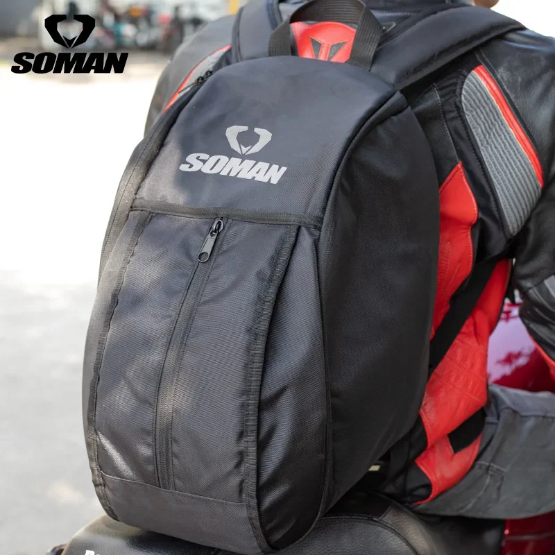 

SOMAN Cycling Backpack Splash Proof Motorcycle Helmet Bag All Season Motorcycle Bag TKB-02 Suitable for Men and Women