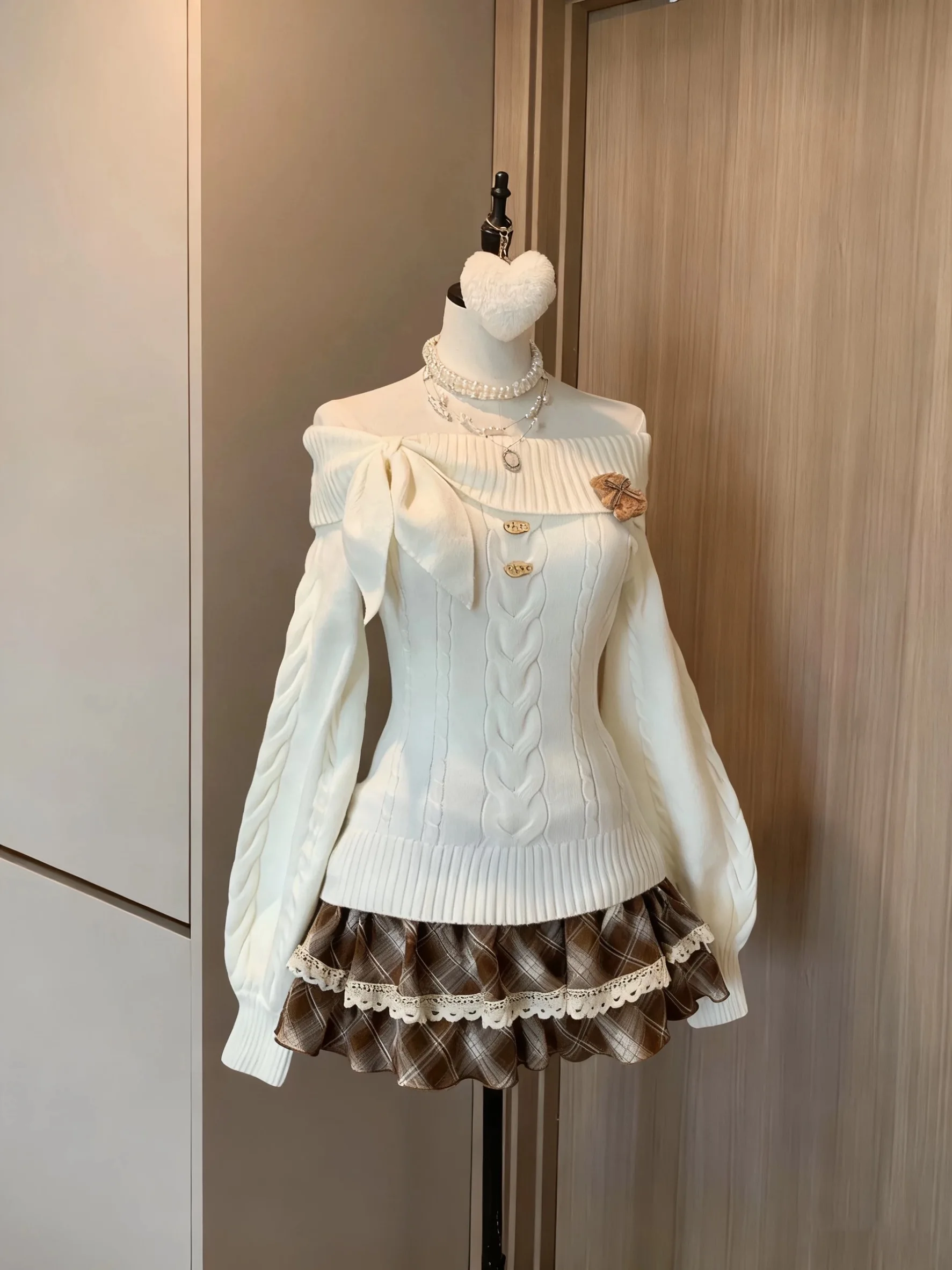 Originele JK Vintage Slim Fit taille-kalkende College Sle Long Sve gebreide trui top zoete zachte basislaag irt