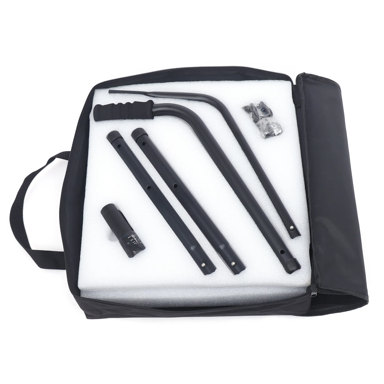 مرآة فحص هيكل السيارة مقاس 12 بوصة مع مقبض قابل للتمديد بطول قضيب تلسكوبي متين أداة فحص الهيكل السفلي