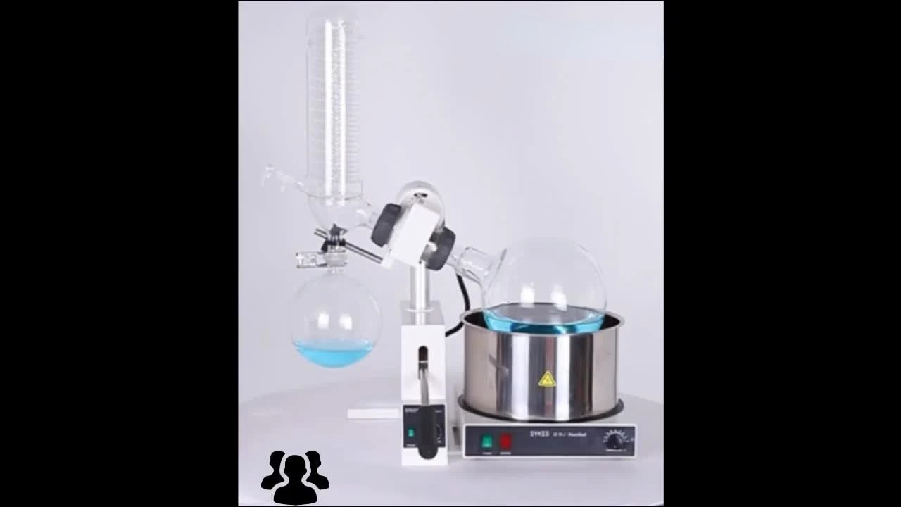 Small Vacuum Flash Evaporator Rotary Evaporator Rotovao Rotavapor 5L With Vertical Coil Condenser SK-98-1