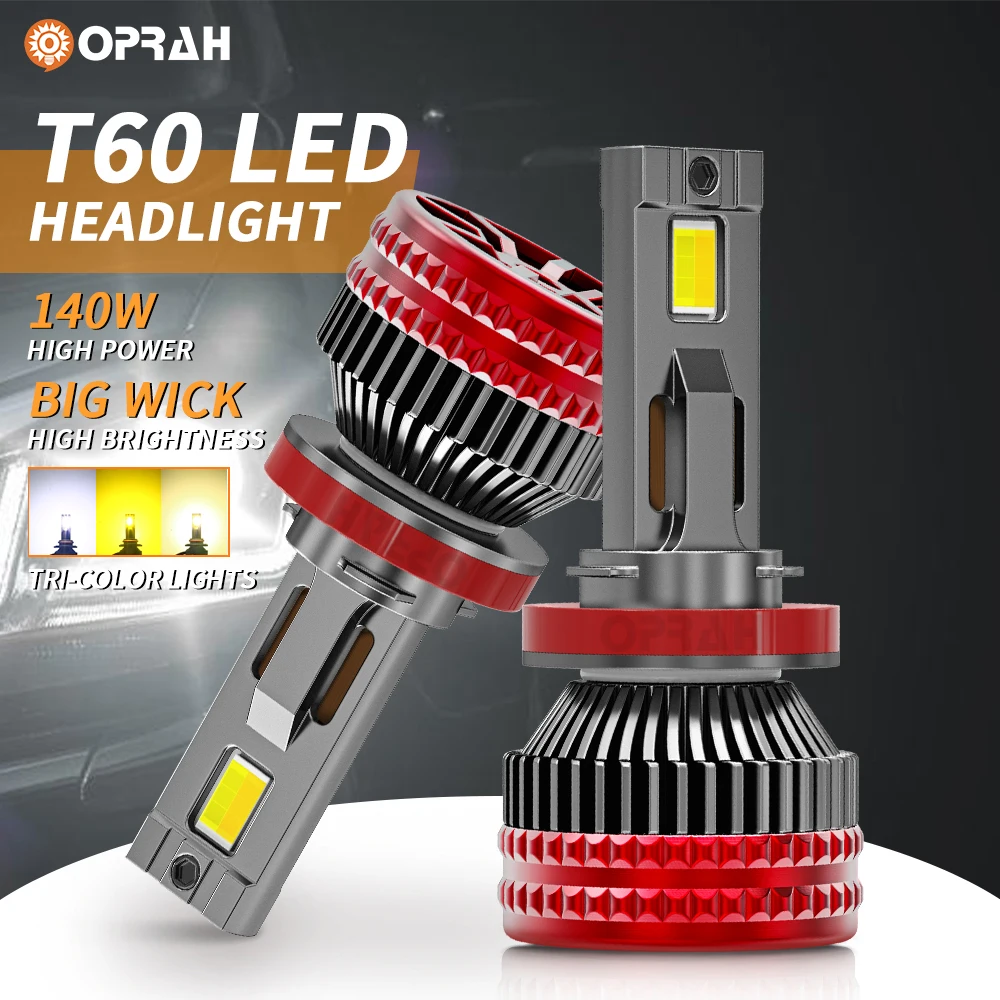 H4 Led Headlight Bulbs 180W 22600LM 9005 9006 H1 H11 3570 Chips Canbus High Low Beam Fog Lights for Car Light  6000K 12V White
