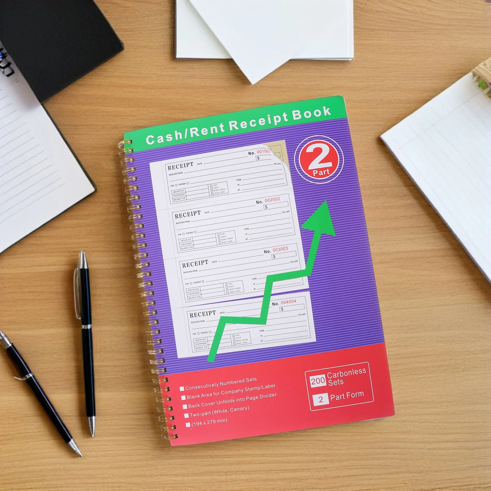 Receipt Book 1-1/8" X 25/32" Copy Receipt Booklet For Small Business Order Management Income Expense Tracker Spiral Bound