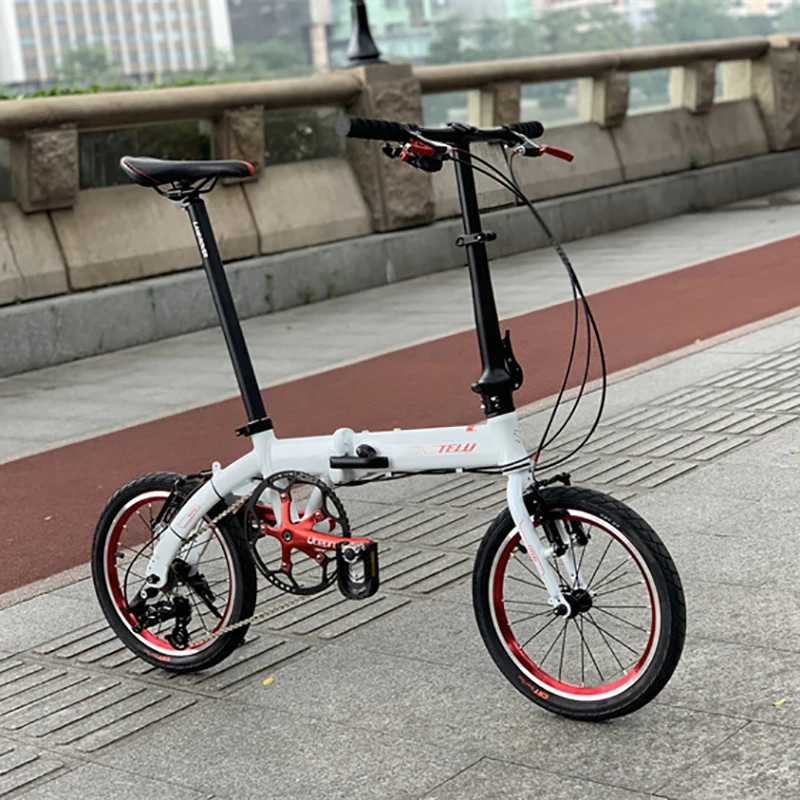 16 Inch Folding Bike 3-Speeds Commuting Bicycle Aluminum Alloy Frame Mini Velo BMX Foldable Pedals V-brake