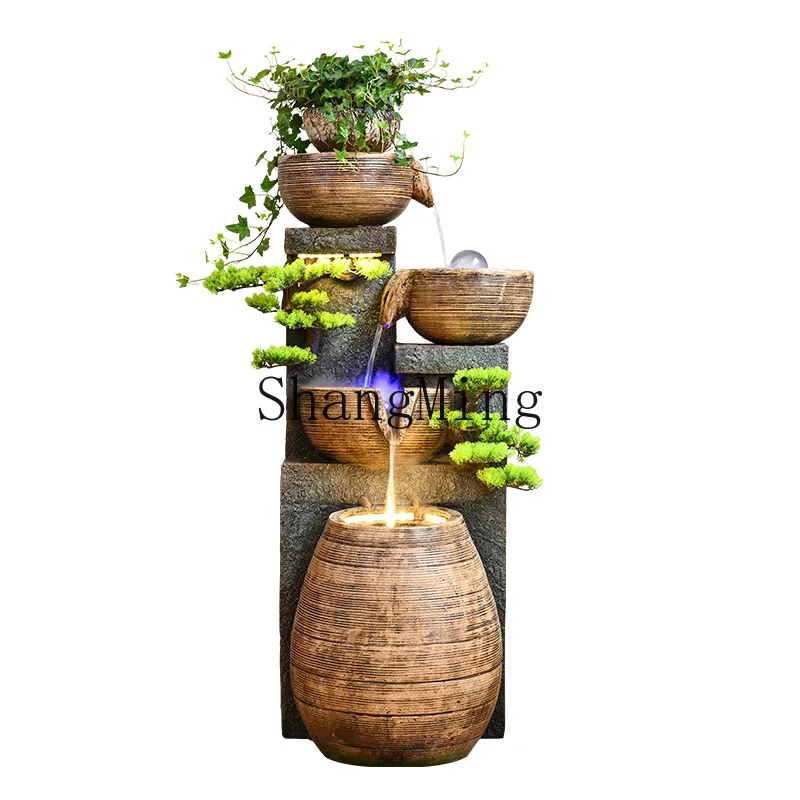 FG flowing water fountain ornament circulating water entrance lucky landing feng shui wheel office living room fish  landscape