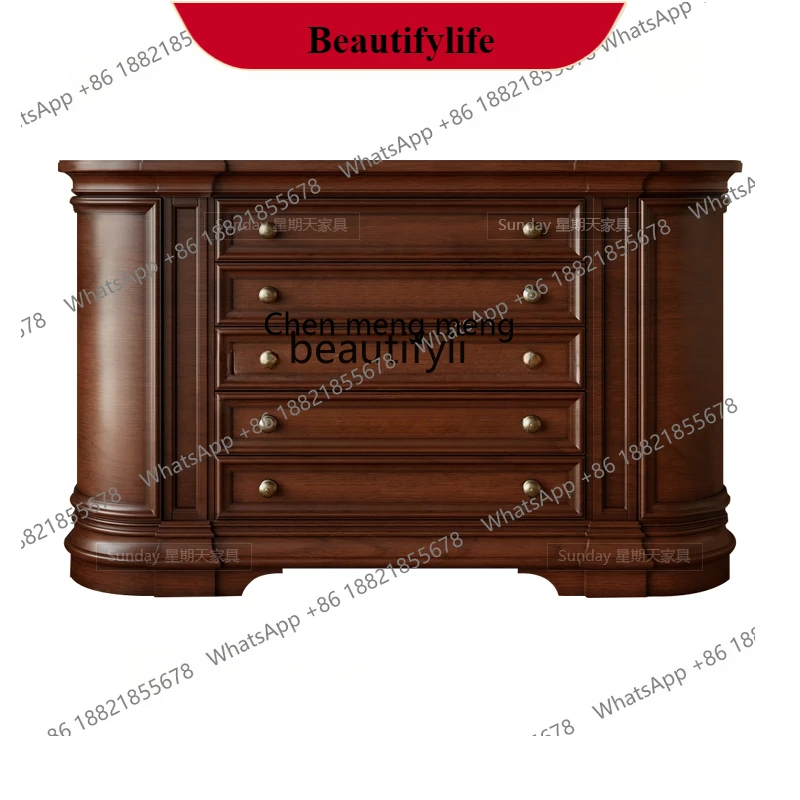 G153 American retro lockers, living room large-capacity porch cabinets, French cabinets with drawers can be customized