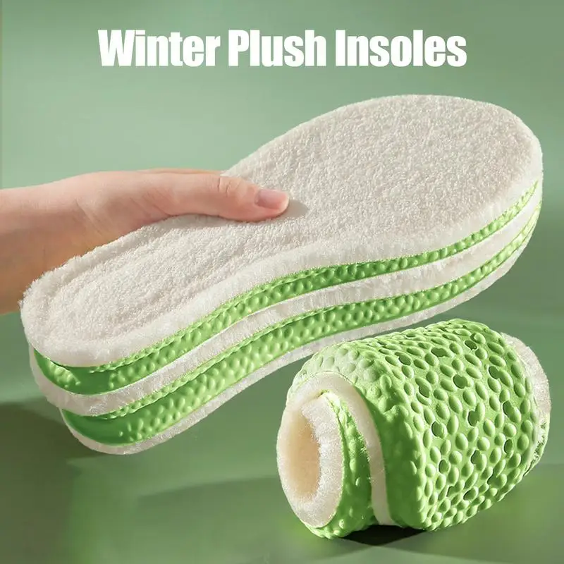 Thick Padded Insole Plush Molded Insole With Wormwood Extract Breathable Padded Insole Thermostatic Self-heating Warmth cotton