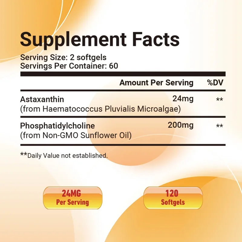Liposomal Astaxanthin 24mg - Powerful Antioxidants, Maximized Absorption, Protect Skin, Joint and Eye Health, and Fight Aging