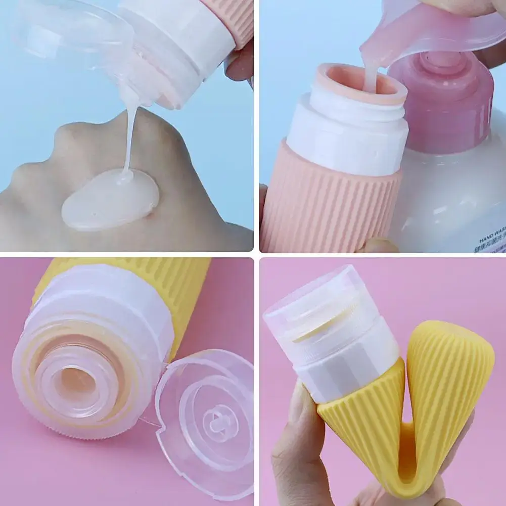 

NEW High-end 90ML Silicone Refillable Lotion Bottle Gel Shampoo Cosmetic Liquid Portable Squeeze Empty Travel Shower Dispen J8A3