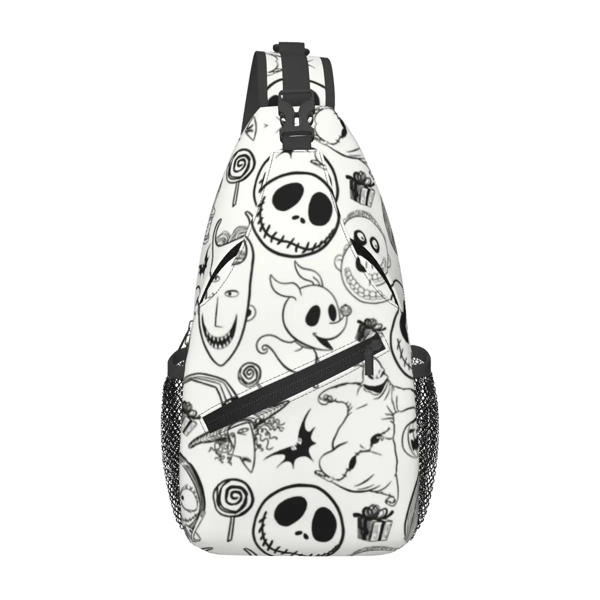 Personalizado pesadelo antes do natal ombro crossbody peito mochila ombro sacos jack skellington mochila de ombro